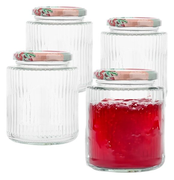 Altom befőttesüvegek fedővel és címkével 450 ml, 4db
