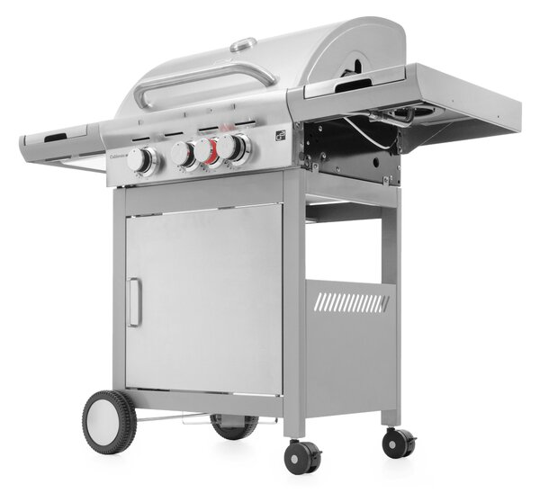 CALIFORNIA BBQ gázgrill, 4 égővel, nyomáscsökkentő szeleppel, ezüst Penta CZ