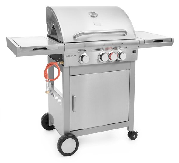 CALIFORNIA BBQ gázgrill, 4 égővel, nyomáscsökkentő szeleppel, ezüst Penta CZ