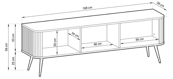 ZOVA RTV168 tévés szekrény - bézs