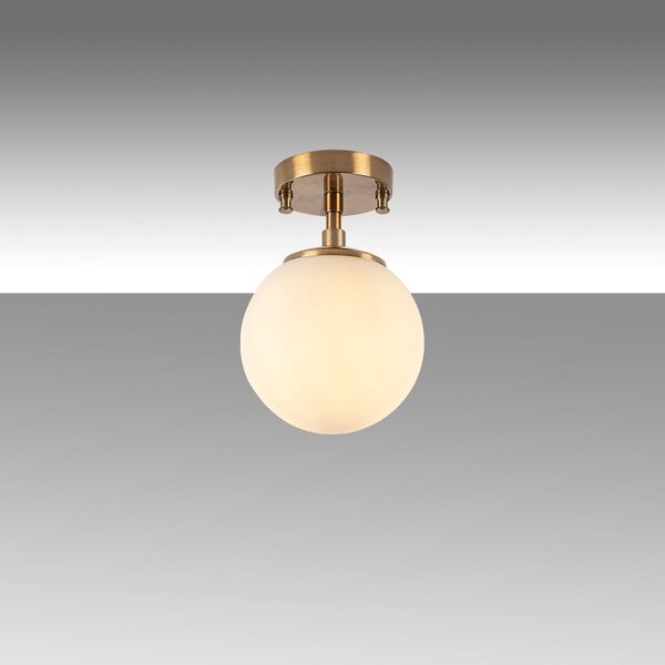 Fehér-sárgaréz színű mennyezeti lámpa üveg búrával ø 15 cm Atmaca – Opviq lights