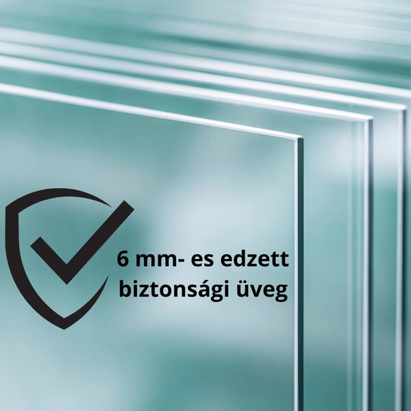 Stuxi Nizza Black 80x80 cm szögletes két tolóajtós zuhanykabin 6 mm vízlepergető biztonsági üveggel, fekete elemekkel, 190 cm magas
