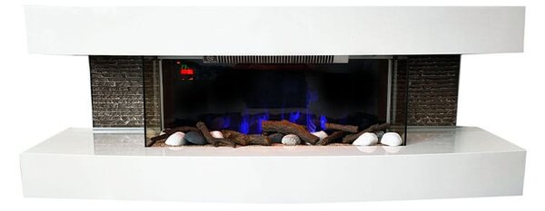 Elektromos kandalló, Paula fehér, ElectricSun, közepes, hanghatással, 10 szín, telefonos alkalmazással, SZ120xM46x31cm