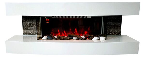 Elektromos kandalló, Paula fehér, ElectricSun, közepes, hanghatással, 10 szín, telefonos alkalmazással, SZ120xM46x31cm
