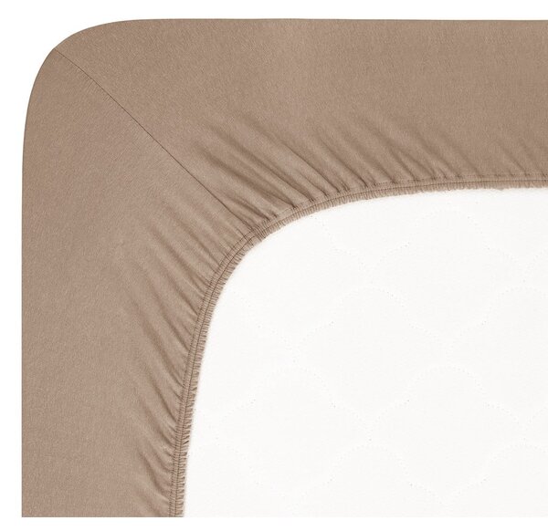 Barna gumis jersey lepedő 200x200 cm Boxspring – Andrea Simone