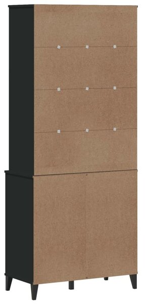VIKEN fekete tömör fenyőfa magasszekrény 80 x 40 x 190 cm