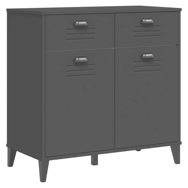 VIKEN fekete tömör fenyőfa magasszekrény 80 x 40 x 190 cm
