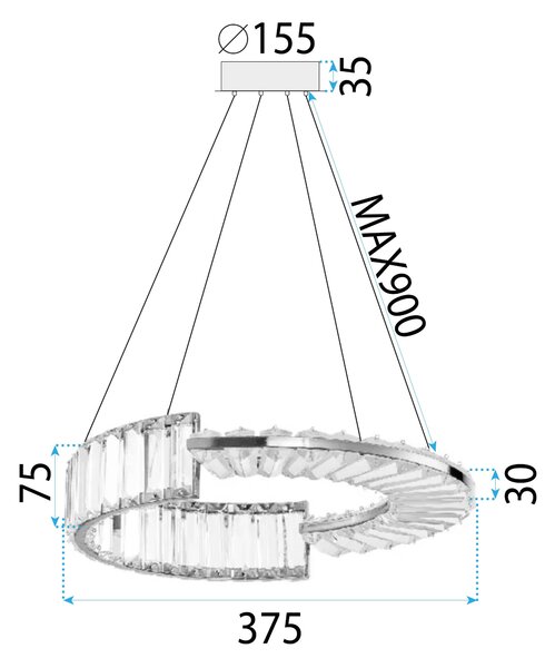 LED lámpa APP1527-CP40 CHROME