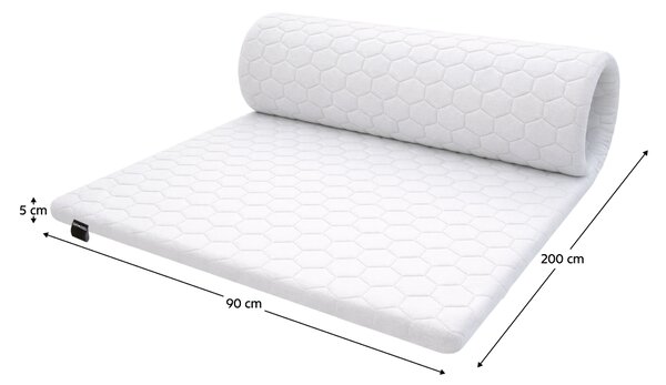 KONDELA Fedőmatrac/topper, 5 cm, 90x200, habszivacs, ZENY