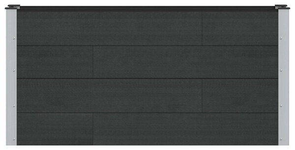 Kerti magaságyás Fekete 150 x 30 x 72 cm WPC és Alumínium