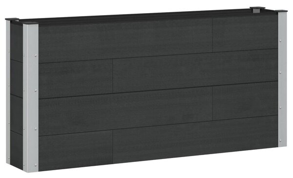 Kerti magaságyás Fekete 150 x 30 x 72 cm WPC és Alumínium