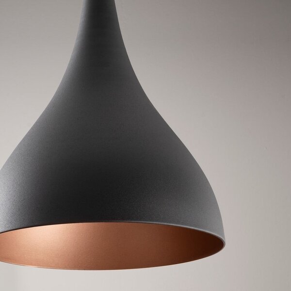 Fekete függőlámpa fém búrával ø 22 cm Sağlam – Opviq lights