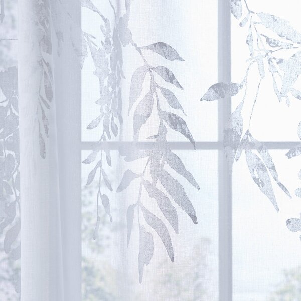 Fehér átlátszó függöny 140x122 cm Wisteria Floral – Catherine Lansfield
