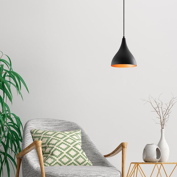 Fekete függőlámpa fém búrával ø 22 cm Sağlam – Opviq lights