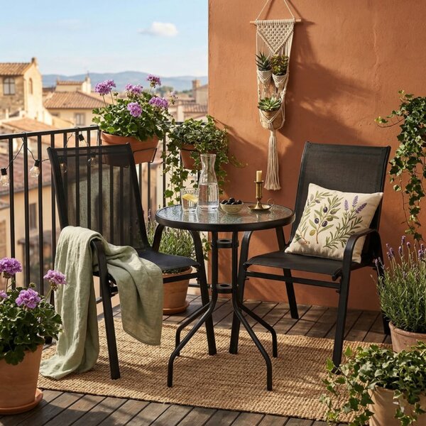 Funfit Garden 2 személyes Balkon szett - fekete