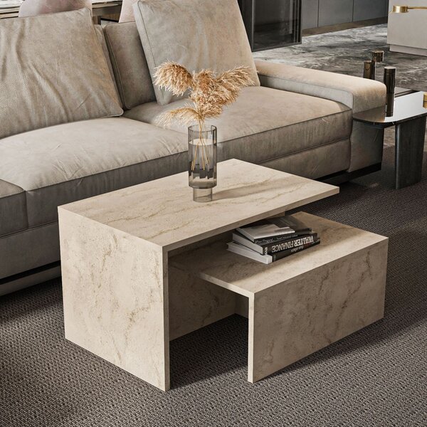 Hanah Home Fészekasztal (2 darabos) Travertine Twins - Travertin