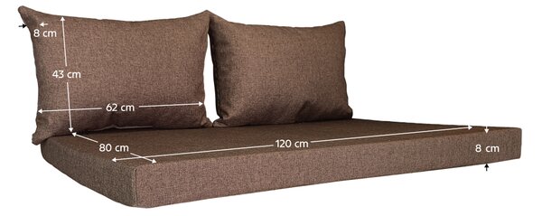 KONDELA Ülőpárnák raklap bútorra, barna, TOLA