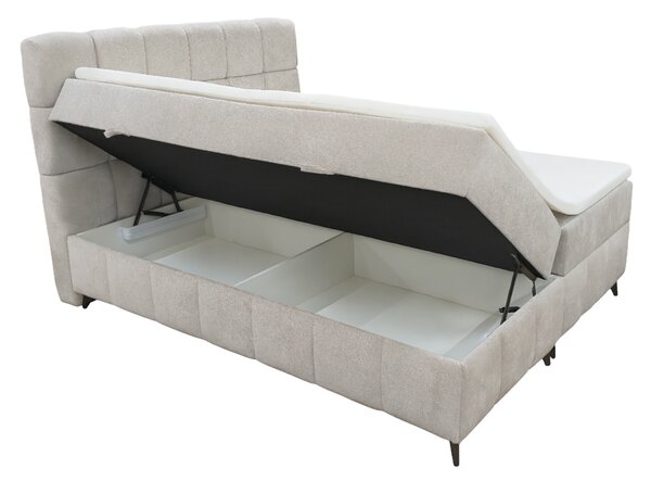 KONDELA Boxspring ágy, 180x200, bézs, ALMA