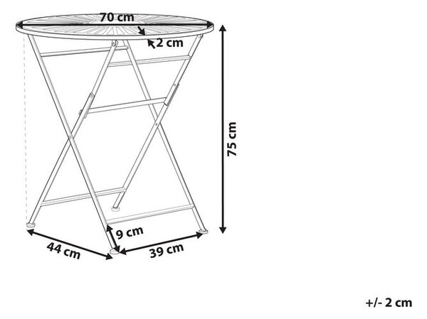 Bisztró asztal TRENTO 70 cm 70 cm Fém Világoszöld