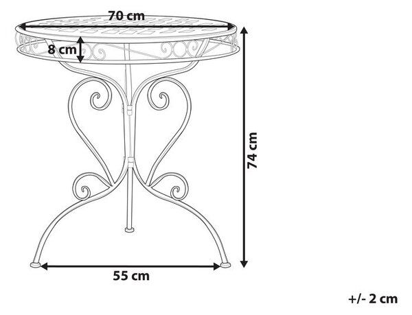 Bisztró asztal ALBINIA 70 cm 70 cm Fém Rózsaszín