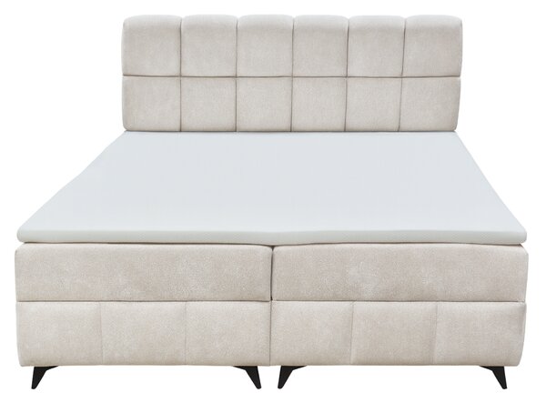 KONDELA Boxspring ágy, 180x200, bézs, ALMA