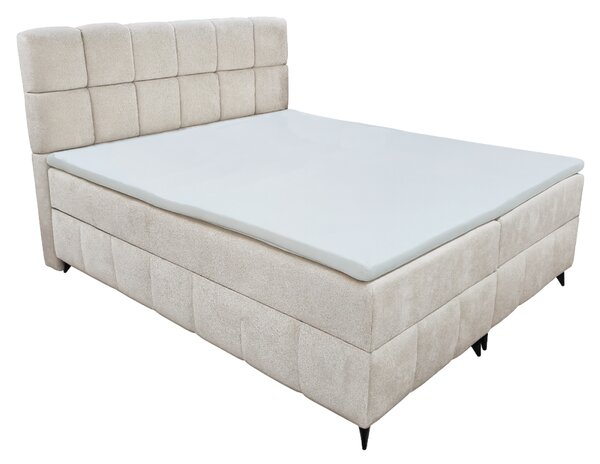KONDELA Boxspring ágy, 180x200, bézs, ALMA