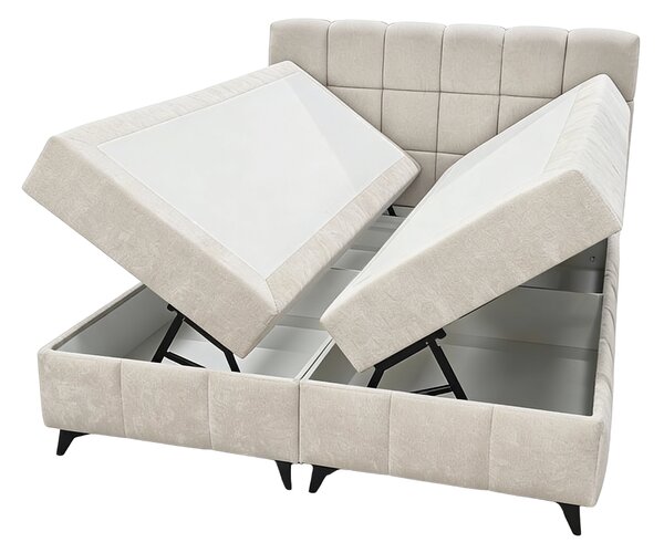 KONDELA Boxspring ágy, 180x200, bézs, ALMA