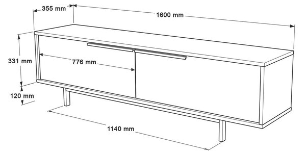 Hanah Home TV Stand Walnut On1-S
