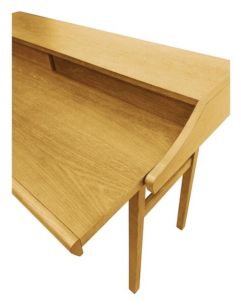 Szekreter típusú íróasztal tölgyfa dekorral 44x115 cm Carteret – Woodman