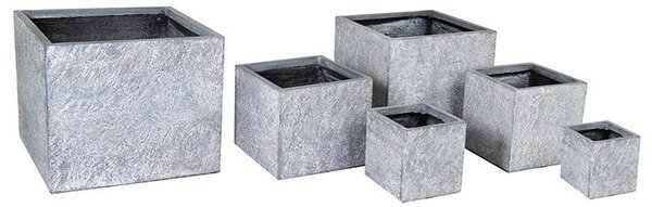 Alberta Cube kompozit növénytartó szürke 20x20x22-65x65x53cm S6