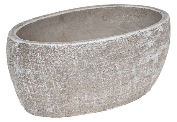 Ovális cement tál antikolt szürke 20x12,5x9cm