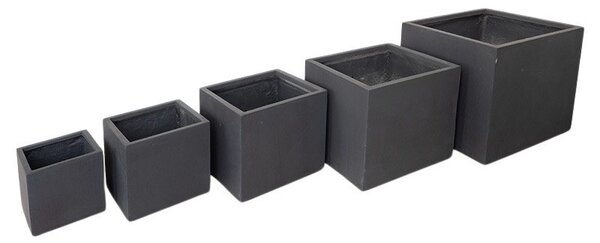 Atlanta Cube kompozit növénytartó szett grafit 22,5x22,5x22-55x55x47cm S/5