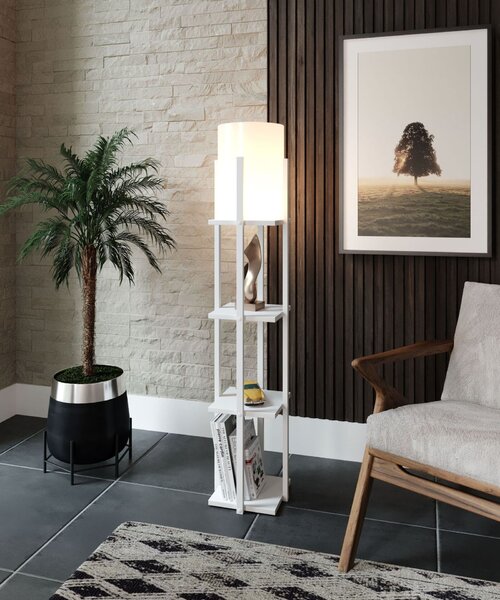 Opviq Floor Lamp White Natural Nora SMK