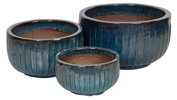 Baltic Rita kerámia ültetőtál szett kékeszöld 35x18-54x30cm S3