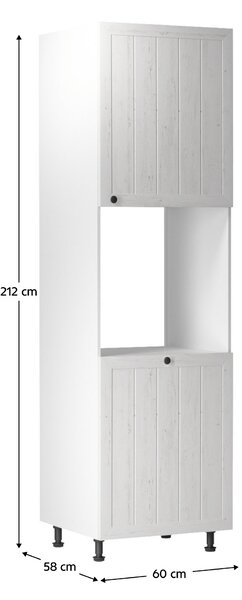 KONDELA Élelmiszer szekrény D60P, fehér/sosna andersen, jobbos, PROVANCE