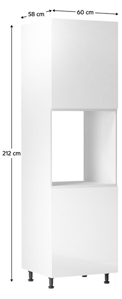 KONDELA Élelmiszer szekrény, fehér/fehér extra magasfényű, jobb, AURORA D60P