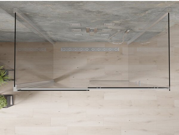 Mexen Omega 3 falas zuhany 140x80 cm, 8mm átlátszó üveg - króm profil, 825-140-080-01-00-3S