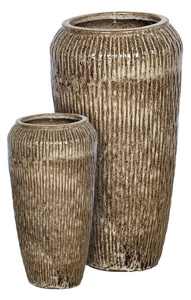 Sintra Vase Giant kerámia növénytartó szett lencsebarna 22,5x55,5-36x88cm S2