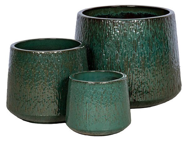 Collins Caldron kerámia növénytartó szett mohazöld 28x24-52x43cm S3