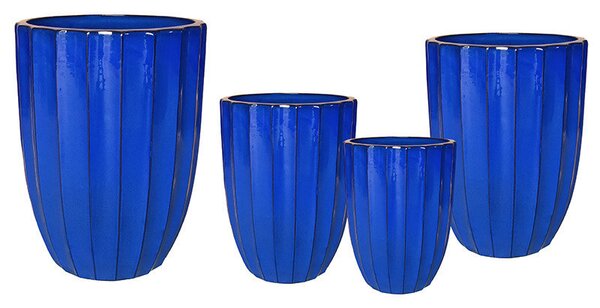 Noble Rib Vase kerámia váza szett királykék 30x39-55x73cm S4