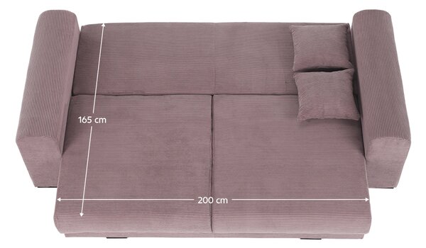 KONDELA Extra tágas kanapé, lila, őreg rózsaszín, bézs színű, GILEN BIG SOFA