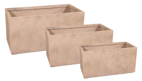 Yukon Tetra High kompozit balkonláda szett bézs 60x30x30-100x45x45cm S3