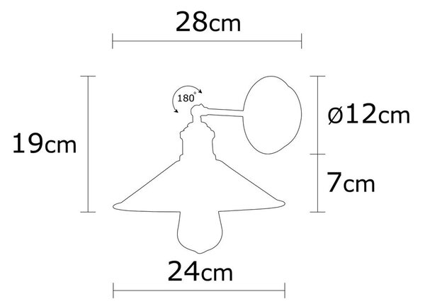 Bronzszínű fali lámpa ø 24 cm Berceste – Opviq lights