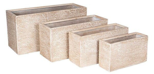 Ontario Tetra Grand kompozit balkonláda szett homokszín 60x21x35-110x40x55cm S4