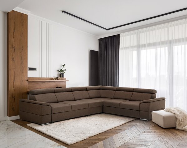 KONDELA Ülőgarnitúra, szövet szürke-barna Taupe, SEGORIA LUX