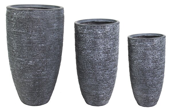Ontario Vase Giant kompozit növénytartó grafit 34x66-56x100cm S3