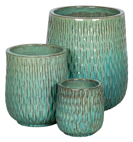 Merida Classic High kerámia növénytartó szett óceánkék 20,5x23,5-37x50cm S3