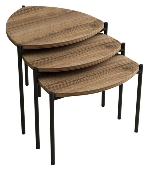 Hanah Home Fészekasztal (3 részes) Walnut Lenny - dió