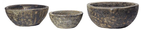 Byron Greta kerámia ültetőtál szett savmaratott barna 38x16-58x25cm S3