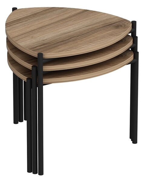 Hanah Home Fészekasztal (3 részes) Walnut Lenny - dió